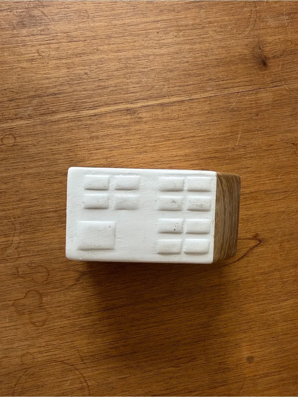 White Christmas Ceramic Decorative Houses with Wood Tops